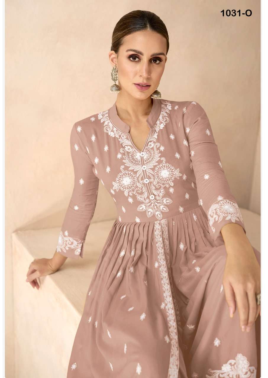 LAKHNAVI VOL 6 HIT LISTHEAVY RAYON LAKHNAWI WORK KURTI WITH PLAZZO AND NAZMIN DUPATTA BY S3FOREVER BRAND 1031 O C